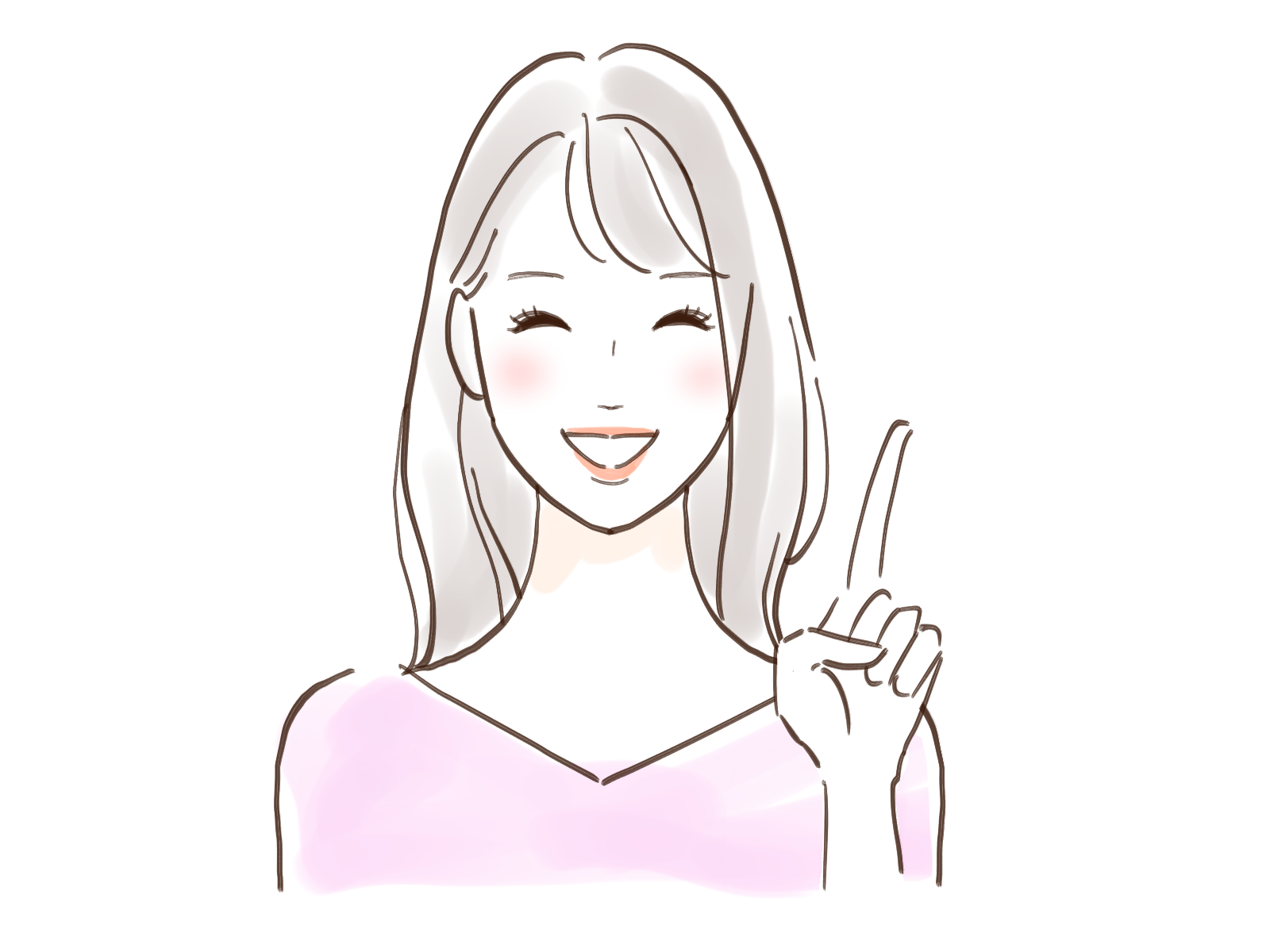 悩みが解決した女性のイラスト